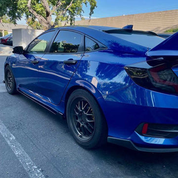 For 2016 2017 2018 2019 2020 2021 Honda Civic Sedan Hatchback Side Skirts Extension Gloss Black